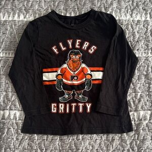 NHL Flyers Gritty Kids Black and Orange Long Sleeve Tee